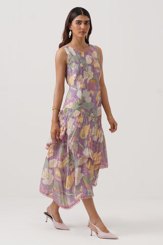 Iris Asymmetric Midi Dress