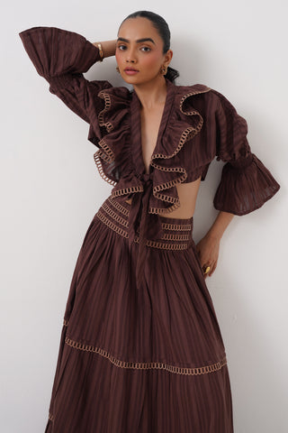 Merlot Ruffled Top