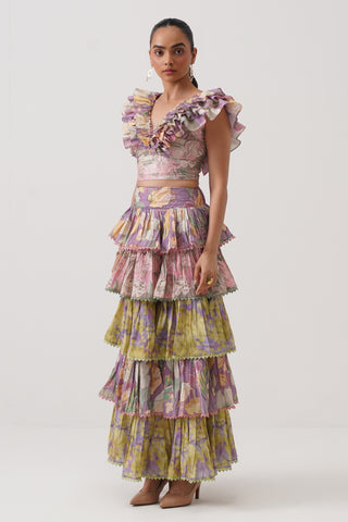 Garden Printed Ruffled Set