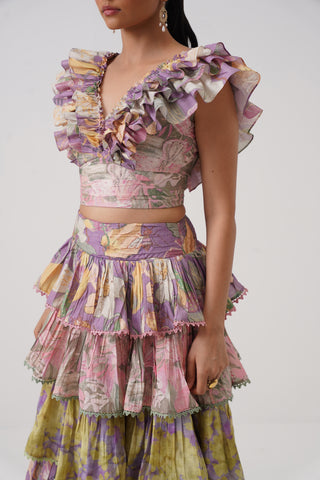 Garden Printed Ruffled Set