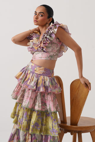 Garden Printed Ruffled Set