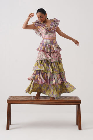 Garden Printed Ruffled Set