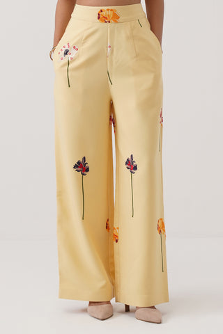 Acacia Embroidered High- waist Trousers