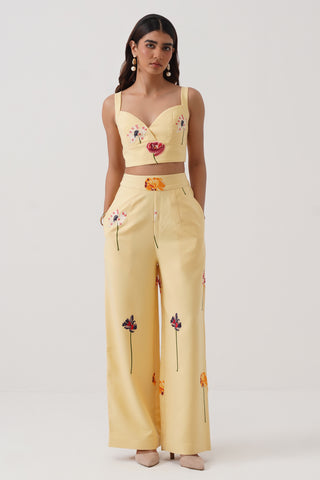 Acacia Embroidered High- waist Trousers