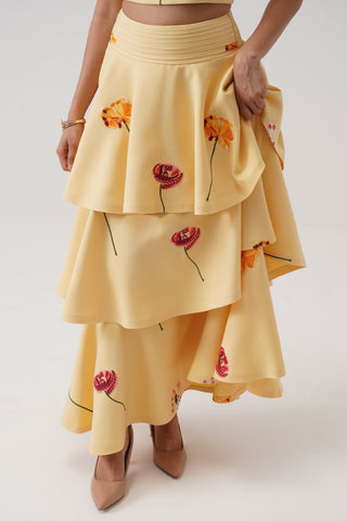 Verbena Tiered Embroidered Skirt