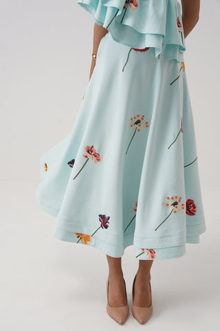Camellia Embroidered Ruffled Set