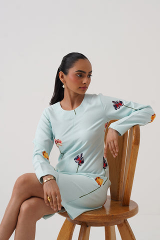 Aster Embroidered Shift Dress