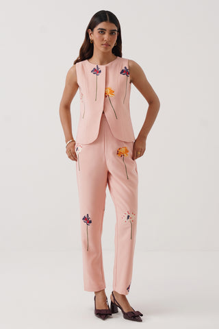 Peony Embroidered Sleeveless Vest