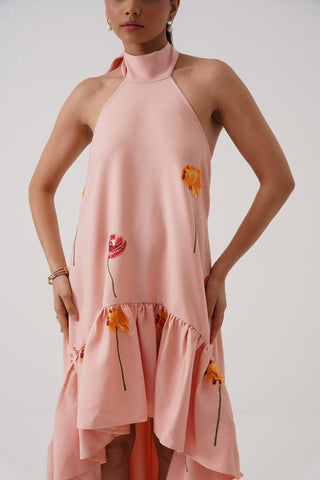 Amaryllis High Low Embroidered Dress