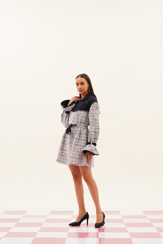 Iskra Tweed and Fur  Dress