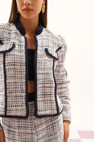 Zaria Tweed Open Jacket