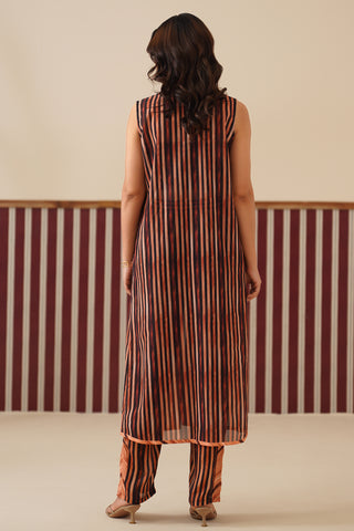 Seren Striped Sleeveless Jacket