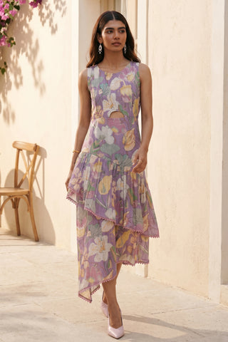 Iris Asymmetric Midi Dress